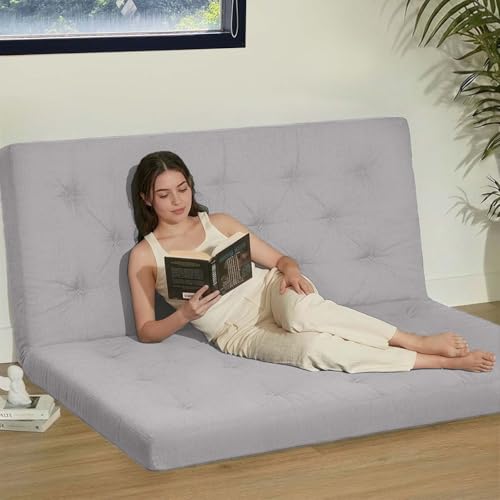 ZonLi Japanese Floor Futon Mattress Full Size 75"x 54", 100% Cotton Cover 2.5" Thicken Tatami Mattress, Foldable Sleeping Pad, Portable Dormitory Tatami Mat, Roll Up Floor Lounger Bed for Adult ZonLi