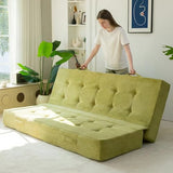 MAXYOYO 8" Full Size Folding Mattress with Handles, Tufted Foldable Couch Bed(Frame Not Included), Versatile Folding Mattress for Floor Sleeping, Living Room & Guest Room, Green MAXYOYO