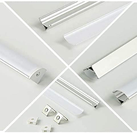 Cefrank Shelf Lights 4X 12 Inches V-Shape LED Light Bars for Display Showcase Bookshelf Cabinet - 1200lm 12W - Warm White 3000K Cefrank