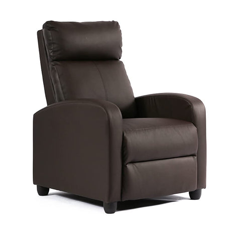 BestMassage | Recliner Chair | No Massage Function | Pu Brown | with Lumbar Support, Adjustable Push Back, Wide Armrests, Footrest & Padded Seat | Easy Assembly | for Living Room, Home Theatre BestMassage