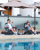 Serique Folding Adirondack Chair Wood Texture, Patio Chair Weather Resistant, Outdoor Chair, Lawn Chair with Cup Holder, Fire Pit Chair for Deck, Outdoor, Porch, Backyard, Garden (Grey) Serique