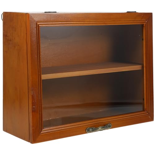 Shadow Box Small Curio Cabinet: Wooden Display Shelves Deep Memory Box Display Case Cabinet Display Shelf for Collectibles Keepsake Coins Medals Pins
