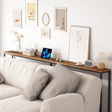 Bathola Narrow Sofa Table with 2 Power Outlets, 79” Thin Console Tables Narrow Long, Behind Couch Table Skinny, Wood Console Tables for Entryway, Living Room, Hallway, Foyer, Rustic Brown Bathola