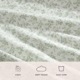 Laura Ashley – Twin Sheet Set, Ultra-Soft Bed Sheets with a Naturally Silky Smooth Cotton Sateen, Deep Pockets, Floral Bedding with Matching Fitted Sheet & Pillowcase (Floral Toile Green) Laura Ashley
