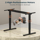 FitStand Dual Motor Standing Desk, Large Stand Up Desks, 71x31 Inches Electric Sit Stand Desks, 4 Memory Preset Adjustable Height Computer Table for Home Office with Splice Board (Black) FitStand
