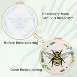 Louise Maelys Bees Embroidery Kits for Beginners, DIY Cross Stitch Starter Craft Kit for Adults Including Cloth with Pattern, Hoop, Needles Instruction and Threads