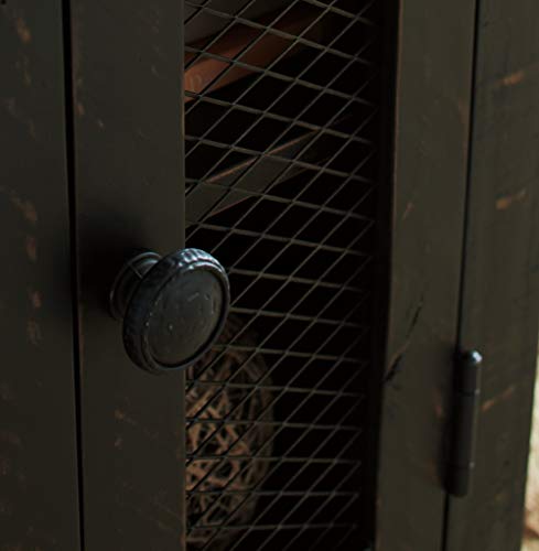 Signature Design by Ashley Valebeck Rustic Farmhouse Chair Side End Table with Cabinet Door, Distressed Black Signature Design by Ashley