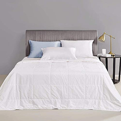 Mommesilk Silk Comforter/Duvet/Quilt, 100% Natural Silk Bedding Blanket, Cool for Summer, Machine Washable White, Full 76x87 Inch Mommesilk