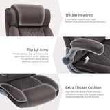 Large High Back Office Chair with Flip Arms- Executive Desk Chair with Locking Wheels, Adjustable Lumbar Support, Ergonomic Breathable Fabric Computer Chair Prevents Cats Scratching Xiuyu
