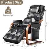 LEERCON Massage Chair Full Body, L-Track 4D Zero Gravity Shiatsu Heating Massage Recliner Chair,PU Leather,Adjustable Footrest for Study, Office, Living Room, Assembly Required LEERCON
