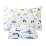 FEKOHIPY Kids Sheet Set Excavator Twin Size Bedsheet for Boys, 3PCS Digger Vehicle Printed Microfiber Soft Breathable Children Bedding Easy-Fit 14 Inch Deep Pocket FEKOHIPY