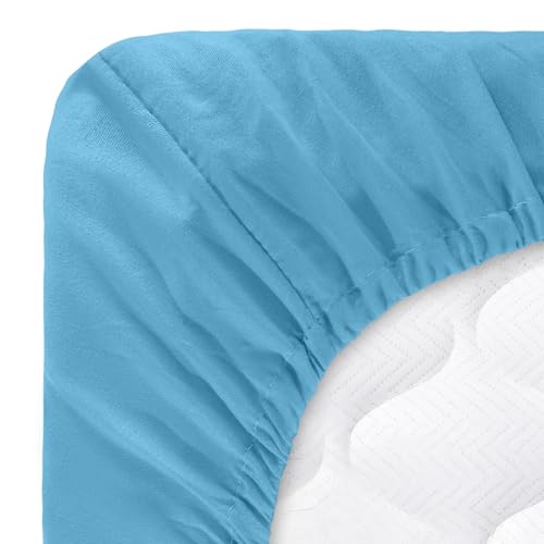 Brushed Microfiber Twin Sheets - 3-Piece Sheet Set with Pillowcase, Flat, and Fitted Sheets - Wrinkle and Fade-Resistant Bedding by Lavish Home (Blue) Lavish Home