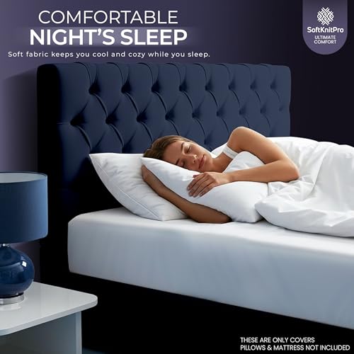 Waterproof Mattress Protector and Pillow Cases, Full Size, Includes +2 Zippered Pillow Protectors and 1 Mattress Cover Set, Fitted Sheet Style Deep Pockets with All Around Elastic Utopia Bedding