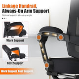 Hihady Ergonomic Office Chair with Footrest, High Back Swivel Mesh Desk Chair, Big and Tall Rolling Computer Chair with Headrest, Lumbar Support, 3-Level Tilt Backrest for Home, Bedroom, Work Hihady
