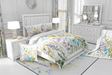 Erosebridal Spring Flower Comforter Set Twin Size, Beautiful Floral Bedding Set Natural Botanical Wildflower Quilt Rustic Farmhouse Duvet Insert for Teens Adult Women Bedroom, Aesthetic Decor Erosebridal