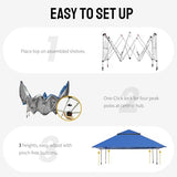 CROWN SHADES 13x13 Pop Up Gazebo, Canopy Tent, Gazebos on Clearance - Outdoor Gazebo for Backyard & Patio Furniture - Carpa Pop Up Tent with Wheeled STO-N-Go Cover Bag (Blue) CROWN SHADES