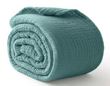 Kozyhvn 100% Cotton Muslin Blanket Twin XL 66" x 90", Breathable and Cooling Bed Blankets, Soft Boho Bedspread, Gauze Bedding for Adults All Season, Turquoise, Teal Kozyhvn