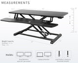 VIVO 42 inch Desk Converter, K Series, Height Adjustable Sit to Stand Riser, Dual Monitor and Laptop Workstation with Wide Keyboard Tray, Black, DESK-V042KB VIVO