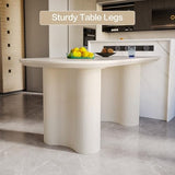 HOTICKME 55.11" Oval Dining Table for 4-6 People, Modern Kitchen Tables with Sturdy Legs, Dinner Tables with 1.88" Thick Tabletop, RectangularTables for Home, Office White HOTICKME