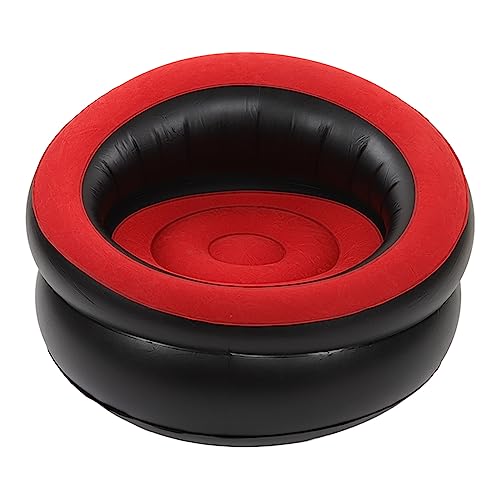 Yosoo Flocking Futon Sofa, Inflatable Chair Set - Red, Soft, Ultra Portable, Small Size, Backless, Armless, for Living Room, Bedroom, Camping, Travel, Beach, Hiking Yosoo