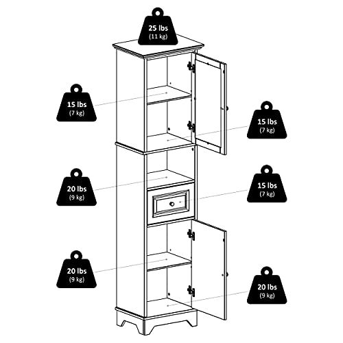 Winsome Wood Alps Tall Cabinet with Glass Door and Drawer - WoodArtSupply