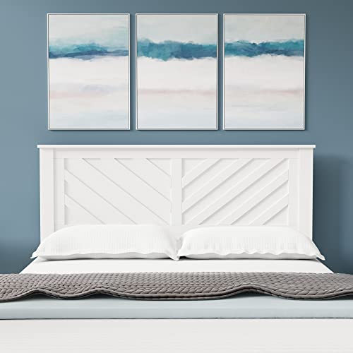 Glenwillow Home LaFerme Queen Size Wood Panel Headboard in Gloss White - WoodArtSupply