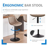 YOUNIKE Bar Stools Set of 2 for Kitchen Island, Khaki Swivel Tall Barstools, Adjustable Bar Stool with Back, Faux Leather Padded Bar Chairs, Modern Counter Height Stools with 300LBS Support YOUNIKE