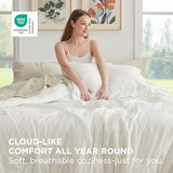 Bedsure King Size Comforter Set - 7 Pieces White King Bedding Set for All Seasons, Boho Contrasting Design Bed in a Bag with Comforter, Sheets, Pillowcases & Shams Bedsure
