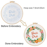 Louise Maelys Funny Embroidery Kits for Beginners,Cross Stitch Kit with Adults,DIY Arts Craft with Flower Wreath Pattern,Including Cloth,Hoop,Instructions and Threads