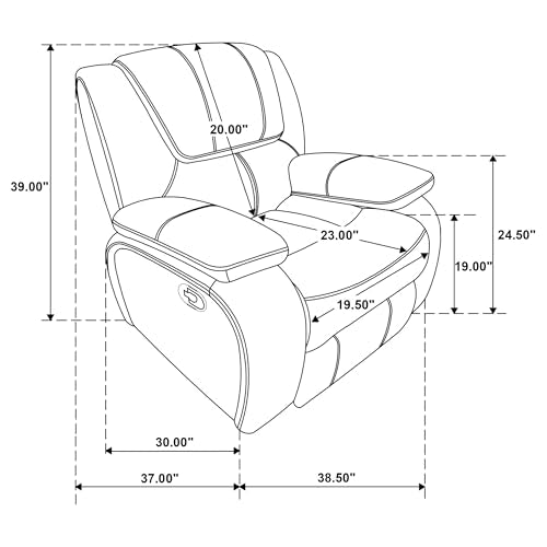 Coaster Home Furnishings - Camila - Leatherette Upholstered Glider Recliner Chair - Manual Recline, Padded Armrests, Plump Back, Smooth Gliding Motion - Living Room - 38-Inch - Red - 610243 Coaster Fine Furniture