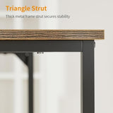 CubiCubi Computer Desk 47" Study Writing Table for Home Office, Modern Simple Style PC Desk, Black Metal Frame, Deep Brown CubiCubi