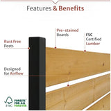 5ft H x 3.2ft W (1 Panel) No Dig Enclo Concord Cedar Wood Privacy Screen, Great to Hide Trash Cans, Decorative Patio Privacy Screen, Outdoor Privacy Fence Panel, Air Conditioner Fence, EC18022 Enclo Privacy Screens