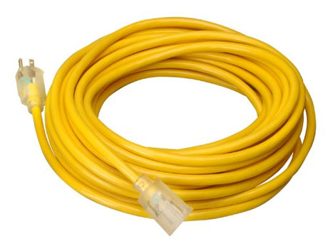 Woods 02689 Southwire Extra Heavy Duty Extension, 100Ft, 10 Gauge, 3 Conductor, Outdoor Cord, Lighted End, SJTW, Yellow, 100 Feet Woods