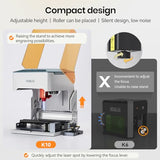 WAINLUXPRO K10 Laser Engraver and Cutter, 5W Portable Engraving Machine with Memory Mode | 80×80mm | No Assembly |WiFi/USB/Offline | Class 1 Safety | Premium Gift for DIY | Wood/Leather/Glass/Cloth WAINLUXPRO