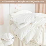 ROSE FEATHER Toddler/Travel/Crib Goose Down Comforter Duvet/Blanket Multifunctional,100% Organic Cotton & Washable Unisex Kids,All Season,White 47x60 ROSE FEATHER