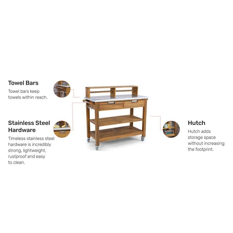 Afuera Living Traditional Wood Potting Bench in Brown Finish