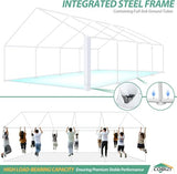 COBIZI 20x30 Party Tent Heavy Duty Waterproof Outdoor Gazebo White Event Shelter Wedding Canopy for Parties BBQ Commercial with Removable Sidewall Windows, Powder Coating (Better Than Galvanized) COBIZI