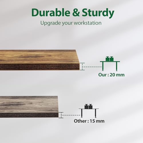 Agilestic Electric Standing Desk, Large 63 x 24 Inches Height Adjustable Desk, Sit Stand up Desk for Work Office Home, Splice Board, Rustic Brown Agilestic