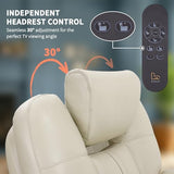 EONIX Triple Motor Lay Flat Power Lift Recliner Chair for Elderly with Adjustable Headrest, 400lbs Electirc Lift Chair for Living Room, Lumbar Pillow, Extended Footrest, Cream White