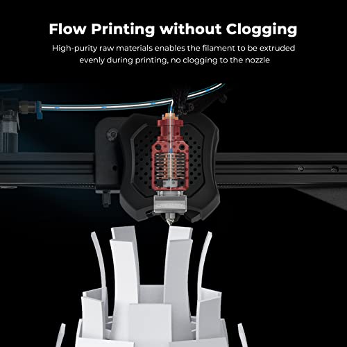 Creality 3D Printer Filament 1.75mm, Ender PLA Filament No-Tangling Smooth Printing Without Clogging No Warping, Fit Most FDM 3D Printers, 1kg Spool, Dimensional Accuracy +/- 0.02mm, White Creality