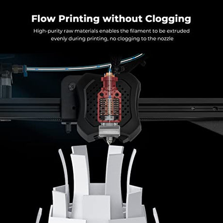 Creality 3D Printer Filament 1.75mm, Ender PLA Filament No-Tangling Smooth Printing Without Clogging No Warping, Fit Most FDM 3D Printers, 1kg Spool, Dimensional Accuracy +/- 0.02mm, White Creality