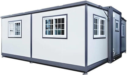 Portable Prefabricated Tiny Home 19x20ft, Mobile Expandable Plastic Prefab House for Hotel, Booth, Office, Guard House, Shop, Villa, Warehouse, Workshop - WoodArtSupply