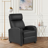 FDW Recliner Sofa Massage Chair Home Theater Seating with Lumbar Support and Padded Backrest for Living Room and Bedroom (Leather, Black) FDW
