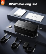 Rongta Bluetooth Shipping Label Printer, Wireless 4x6 Thermal Label Printer for Shipping Packages, Support Android, iPhone, Widely Used for Amazon, Ebay, Shopify, Etsy, UPS, Black