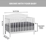 Oxford Baby North Bay 4-in-1 Convertible Crib, Snow White, GreenGuard Gold Certified