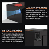 ACMER R20 Laser Engraver Enclosure, Fire-Resistant Protective Cover for Laser Engraving Machines up to 700×700×400 mm, Smoke Ventilation, Noise Reduction, Viewing Window ACMER