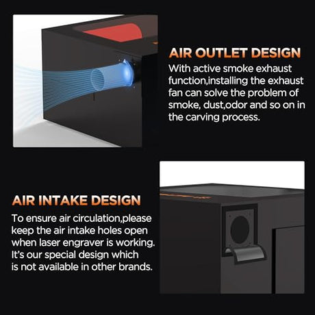ACMER R20 Laser Engraver Enclosure, Fire-Resistant Protective Cover for Laser Engraving Machines up to 700×700×400 mm, Smoke Ventilation, Noise Reduction, Viewing Window ACMER
