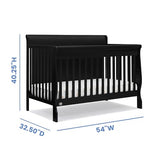 Delta Children Simmons Kids Carter 6-in-1 Convertible Crib - Greenguard Gold Certified, Black Ebony Delta Children