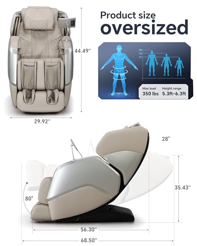 4D+3D Dual Mechanism Massage Chair Full Body, Zero Gravity Massage Chair Recliner with Segmented Dual SL Track, AI Fatigue Health Detection, 160° Flat Stretch, 8" HD Touchscreen & Voice Control,Brown CareTech