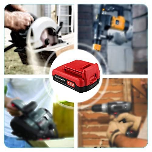 2 Pack 3.0Ah PC18BLX 18V Replacement Battery for Porter Cable 18V Battery PC18BL PC18B-2 Compatible with Porter Cable 18V Lithium Battery PC18BLEX PCC489N PC188 Power Tools (Red) Reoben